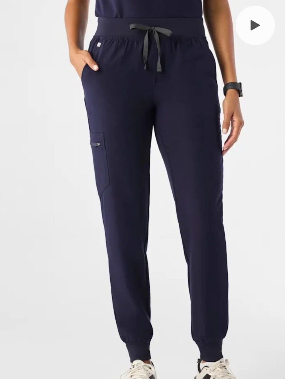 NWOT Figs Women's Navy Zamora Jogger Scrub Pants Drawstring Waist Medical Size S